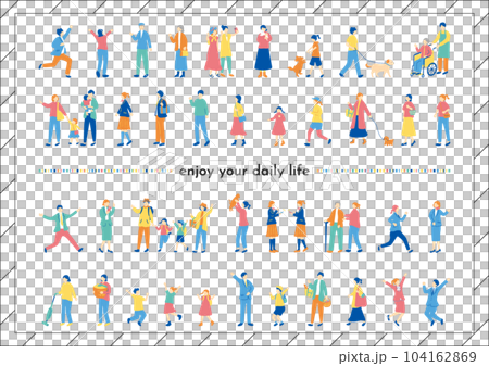 人々の日常 ライフスタイル セット 人々の日常 ライフスタイル セット 104162869