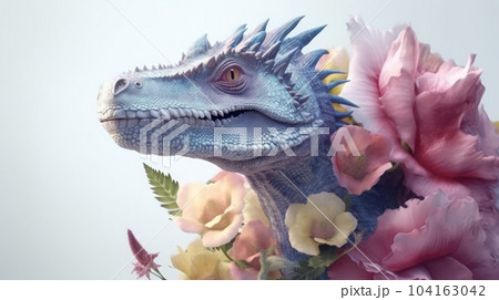 tyrannosaurus rex dinosaur toy isolated with dflower tyrannosaurus rex dinosaur toy isolated with dflower 104163042