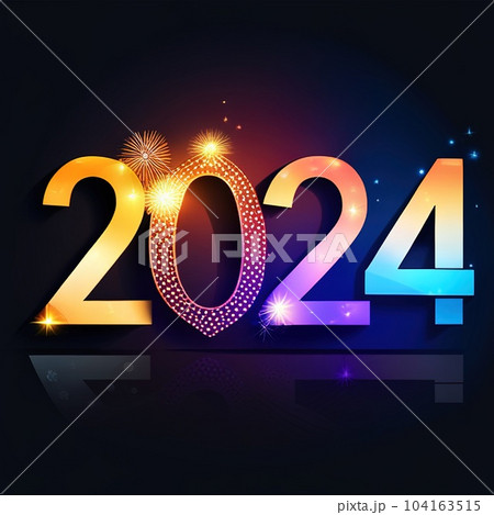 2024 golden bold letters symbol colored design Happy new year background. 2024 golden bold letters symbol colored design Happy new year background. 104163515