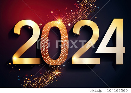 2024 golden bold letters symbol colored design Happy new year background. 2024 golden bold letters symbol colored design Happy new year background. 104163569