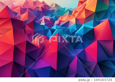 Abstract polygonal colorful triangle geometrical background Geometric 104163726