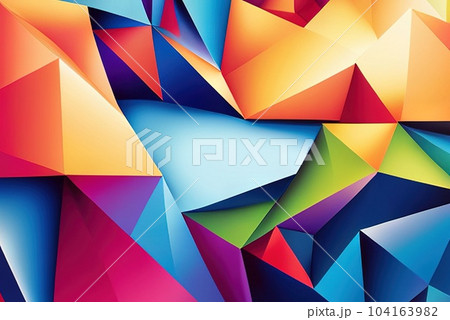 Abstract polygonal colorful triangle geometrical background Geometric Abstract polygonal colorful triangle geometrical background Geometric 104163982