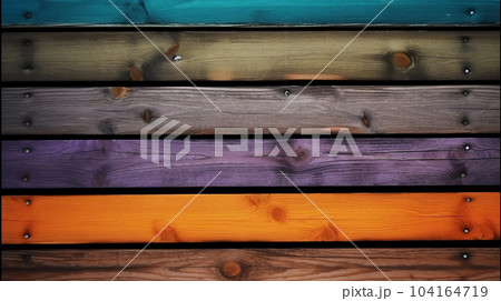 カラフルな木材板のテクスチャの背景 カラフルな木材板のテクスチャの背景 104164719