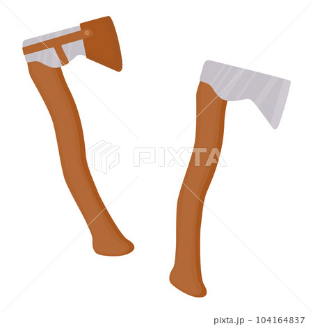Forester, fire, tourist ax and kitchen axe.  An axe in a protective case. Vector illustration in the flat style. Isolated on a white background. 104164837