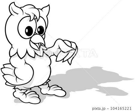 Drawing of a Talking Wise Owl 104165221