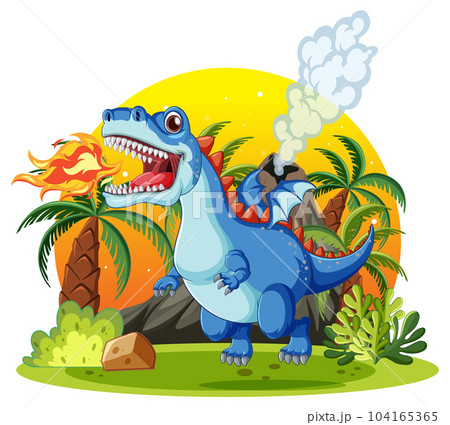 Dinosaur with dragon wings in cartoon style Dinosaur with dragon wings in cartoon style 104165365