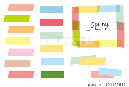 春配色のマスキングテープ フレームのイラスト素材 [104165613] - PIXTA