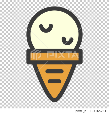 Mini-mini color food and drink illustration cone ice cream 104165761