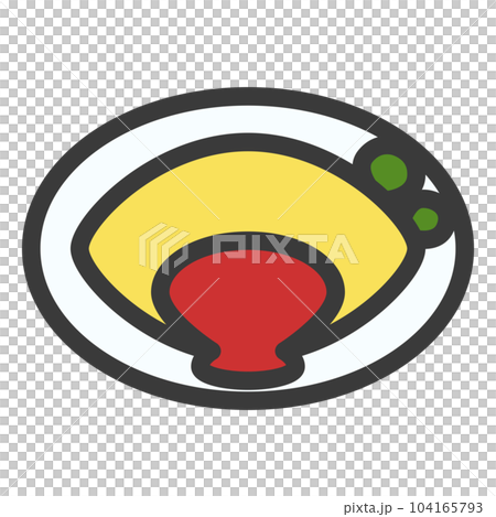 Mini-mini color food and drink illustration omelet Mini-mini color food and drink illustration omelet 104165793