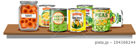 Can food products on the table 104166244