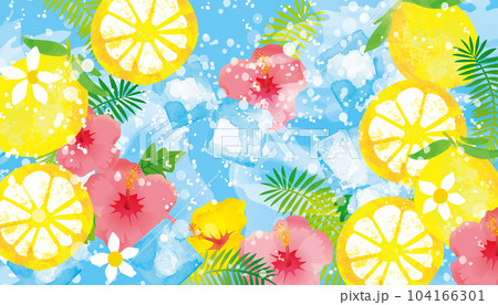 フレッシュなレモン　イラスト背景 104166301