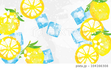 爽やかなレモン 可愛いイラスト背景 爽やかなレモン 可愛いイラスト背景 104166308