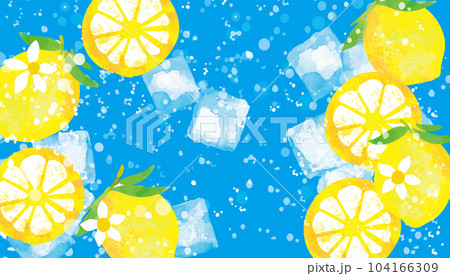 爽やかなレモン　可愛いイラスト背景 104166309