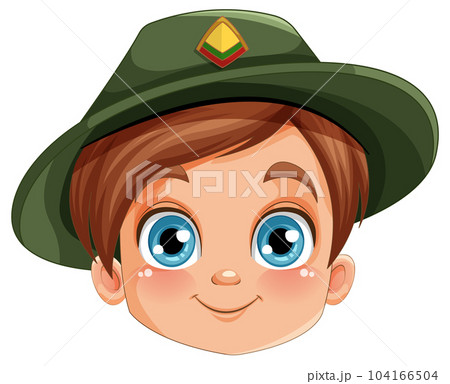 Cute boy hat wearing hat 104166504