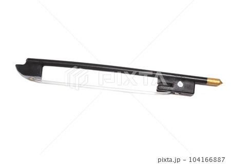 Violin bow isolated on white. Musical instrument. 104166887