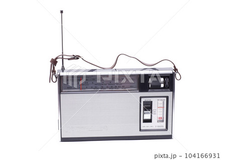 Vintage transistor radio isolated on white Vintage transistor radio isolated on white 104166931