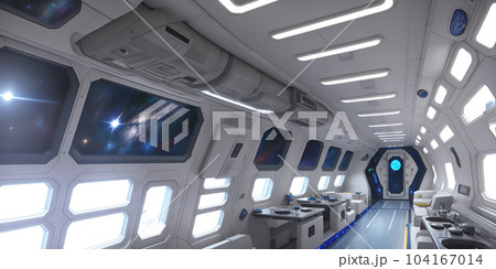 宇宙ステーションの船内設備　食堂 104167014