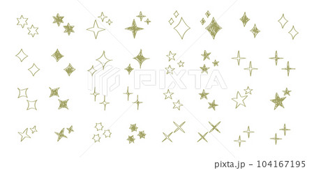 シンプルな星・キラキラのアイコンセット 黄色 simple shining icon set シンプルな星・キラキラのアイコンセット 黄色 simple shining icon set 104167195