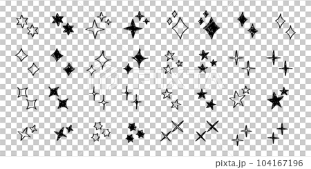 シンプルな星・キラキラのアイコンセット 黒 simple shining icon set シンプルな星・キラキラのアイコンセット 黒 simple shining icon set 104167196