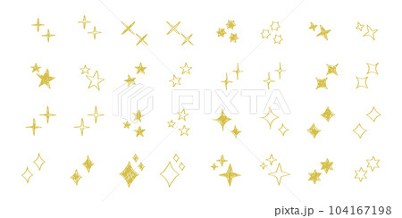 シンプルな星・キラキラのアイコンセット 黄色 simple shining icon set シンプルな星・キラキラのアイコンセット 黄色 simple shining icon set 104167198