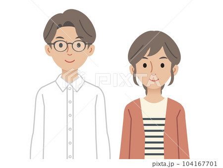 笑顔の男女 104167701