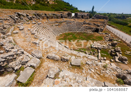 Partially preserved Roman theatre in ancient Lycian city of Limyra, Turkey Partially preserved Roman theatre in ancient Lycian city of Limyra, Turkey 104168087