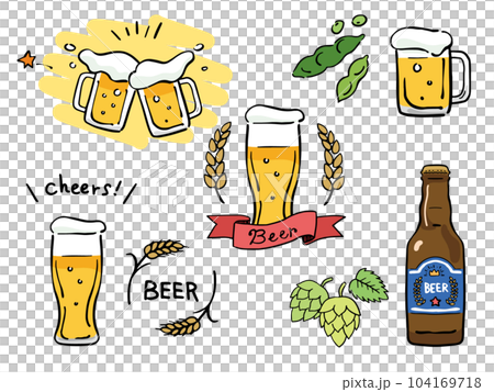 Hand drawn beer illustration set 104169718