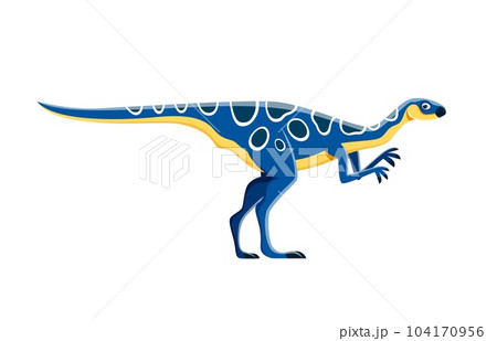 Cartoon Hypsilophodon dinosaur character or dino extinct species, vector Jurassic animal. Funny cute Hypsilophodon dinosaur for kids Jurassic Park game or paleontology cartoon character 104170956