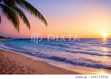 《AI画像》夕暮れのビーチリゾート 《AI画像》夕暮れのビーチリゾート 104172028