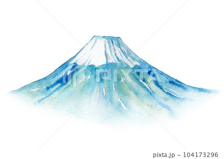 水彩イラスト　手描きイラスト　富士山 104173296