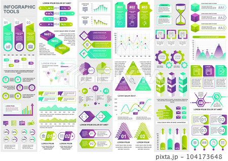 Bundle infographic elements data visualization vector design template. Can be used for steps, business processes, workflow, diagram, flowchart concept, timeline, marketing icons, info graphics. Bundle infographic elements data visualization vector design template. Can be used for steps, business processes, workflow, diagram, flowchart concept, timeline, marketing icons, info graphics. 104173648