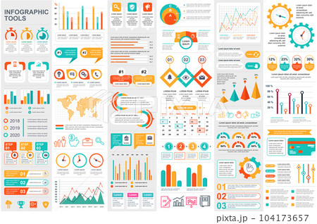 Bundle infographic elements data visualization vector design template. Can be used for steps, business processes, workflow, diagram, flowchart concept, timeline, marketing icons, info graphics. Bundle infographic elements data visualization vector design template. Can be used for steps, business processes, workflow, diagram, flowchart concept, timeline, marketing icons, info graphics. 104173657