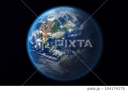 宇宙から見た地球のイメージ：AI生成画像 104174278