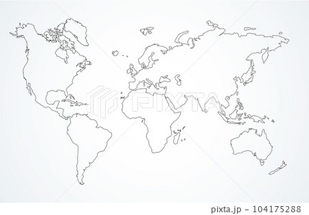 World map. Continents. Vector drawing 104175288