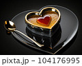 heart-shaped crꣃ洀攀 戀爀쌀»l꧃攀 搀椀猀栀Ⰰ 眀椀琀栀 愀 猀瀀漀漀渀 渀攀愀爀戀礀Ⰰ 漀渀 戀氀愀挀欀 瀀氀愀琀攀Ⰰ 挀爀攀愀琀攀搀 眀椀琀栀 最攀渀攀爀愀琀椀瘀攀 愀椀� 104176995