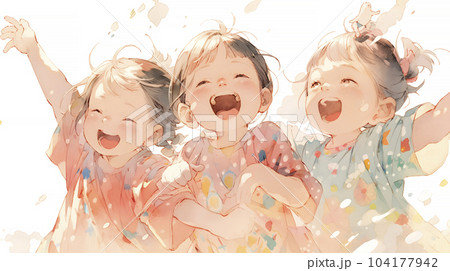 屈託のない笑顔の子どもたち（Generative AI）のイラスト素材 [104177942] - PIXTA