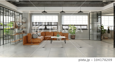Apartment interior with kitchen. 3d 104178209