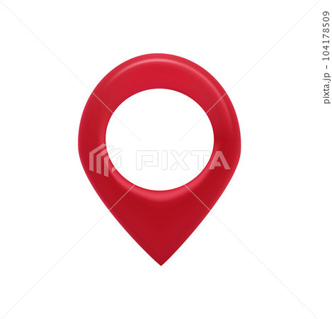 3D destination red pin realistic style. Vector stock illustration isolated on white background for maps. EPS10 104178509