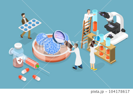 3D Isometric Flat Vector Conceptual Illustration of Human Papillomavirus 104178617