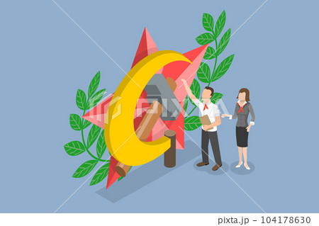 3D Isometric Flat Vector Conceptual Illustration of Communism 104178630