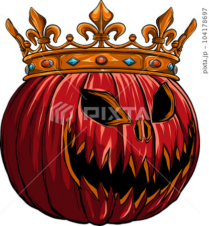 Happy Halloween Pumpkin King vector illustration on white background. Happy Halloween Pumpkin King vector illustration on white background. 104178697