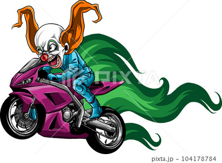 vector illustration joker Biker Motorcycle Rider racing vector illustration joker Biker Motorcycle Rider racing 104178784