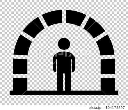 隧道和人物剪影 104178897