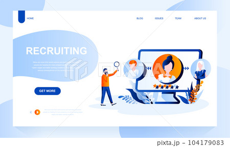 Recruiting vector landing page template 104179083
