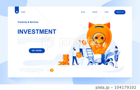 Investment vector landing page template 104179102