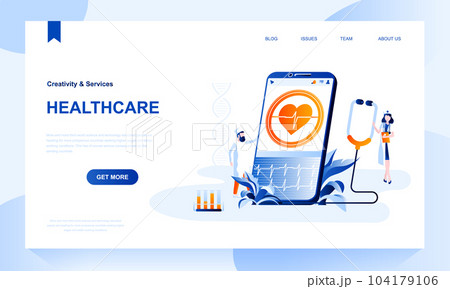 Healthcare vector landing page template 104179106