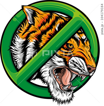 vector illustration of No Tiger Symbol Isolated on White Background. vector illustration of No Tiger Symbol Isolated on White Background. 104179164