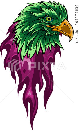 vector illustration of eagle with flames design 104179636