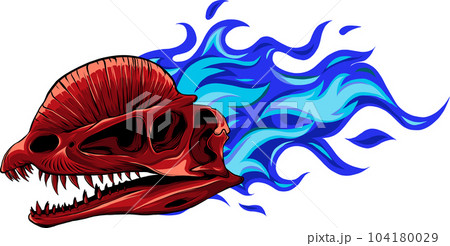 vector illustration of Dinosaur Skull with flames vector illustration of Dinosaur Skull with flames 104180029