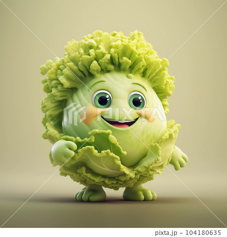 Cute Cabbage Happy Cartoon Character 104180635